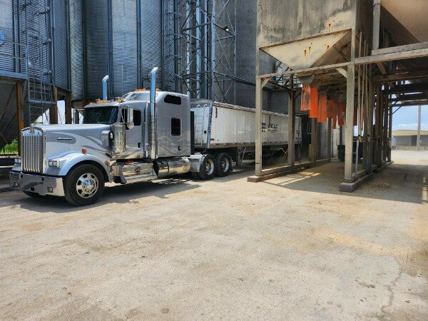 Truck at the grain silos